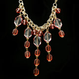 Luxury Faceted Y-Necklace Gold/Red NWOT