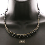 Luxury Crystal Necklace Gunmetal/Black NWOT