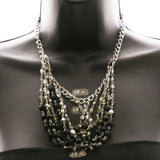 Luxury Faceted Necklace Silver/Black NWOT