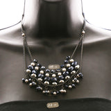 Luxury Faceted Necklace Gunmetal/Blue NWOT
