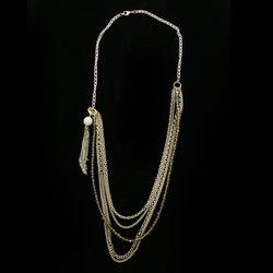 Luxury Crystal Faceted Necklace Gold & Gray NWOT