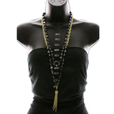 Luxury Crystal Necklace Gold/Black NWOT