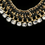 Luxury Crystal Necklace Gold/Black NWOT