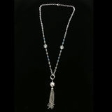 Luxury Faceted Y-Necklace Silver/Blue NWOT