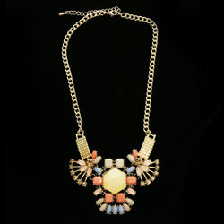 Luxury Faceted Necklace Gold/Peach NWOT