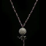 Luxury Faceted Elephant Y-Necklace Gunmetal & Purple NWOT