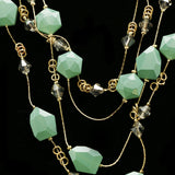 Luxury Faceted Necklace Gold/Green NWOT