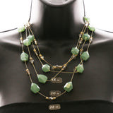 Luxury Faceted Necklace Gold/Green NWOT