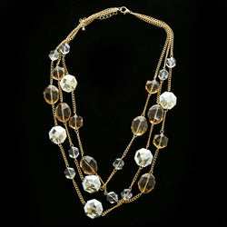 Luxury Crystal Necklace Gold/Orange NWOT