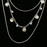 Luxury Hammered Finish Necklace Silver/Blue NWOT