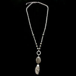 Luxury Crystal Y-Necklace Silver/Gray NWOT