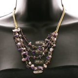 Luxury Semi-Precious Necklace Gold/Purple NWOT