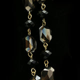 Luxury Faceted Removable Strands Necklace Gold & Black NWOT