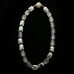 Luxury Crystal Faceted Necklace Gold & Clear NWOT