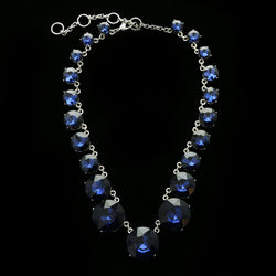 Luxury Crystal Necklace Silver/Blue NWOT