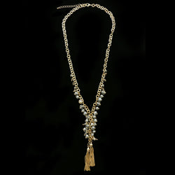 Luxury Crystal Y-Necklace Gold NWOT