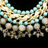 Luxury Faceted Necklace Gold/Blue NWOT