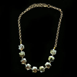 Luxury Crystal Necklace Gold/Green NWOT