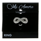 Mi Amore Infinity symbol Sized-Ring Silver-Tone/White Size 5