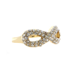 Mi Amore Infinity Symbol Sized-Ring Gold-Tone/White Size 5
