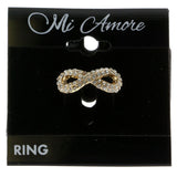 Mi Amore Infinity symbol Sized-Ring Gold-Tone/White Size 8