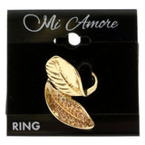 Mi Amore Leaves Sized-Ring Gold-Tone/Peach Size 5