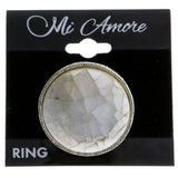 Mi Amore Sized-Ring Silver-Tone/White Size 7