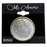 Mi Amore Sized-Ring Silver-Tone/White Size 8