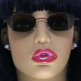 Liz Claiborne Semi-Rimless-Sunglasses Bronze-Tone Frame/Dark-Gray Lens
