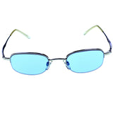 Liz Claiborne Semi-Rimless-Sunglasses Silver-Tone Frame/Blue Lens