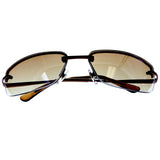 Liz Claiborne Style "Atlanta" Semi-Rimless-Sunglasses Bronze-Tone Frame/Brown Lens