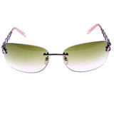 Liz Claiborne Style "Ellen" Rimless-Sunglasses Pink Frame/Gray Lens
