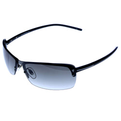 Liz Claiborne Style "Denton" Semi-Rimless-Sunglasses Black Frame/Dark-Gray Lens