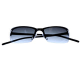 Liz Claiborne Style "Denton" Semi-Rimless-Sunglasses Black Frame/Dark-Gray Lens