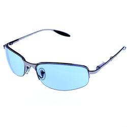 Liz Claiborne Semi-Rimless-Sunglasses Silver-Tone Frame/Blue Lens