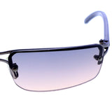 Liz Claiborne Style "Granby" Semi-Rimless-Sunglasses Black Frame/Gray Lens