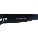Liz Claiborne Style "Rachel" Rectangle-Sunglasses Black Frame/Dark-Gray Lens