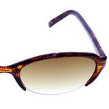 Liz Claiborne Style "Sasha" Semi-Rimless-Sunglasses Tortoise-Shell Frame/Dark-Gray Lens
