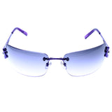 Liz Claiborne Style "Penny" Rimless-Sunglasses Purple Frame/Dark-Gray Lens
