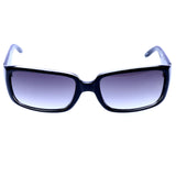 Liz Claiborne Style "Donna" Rectangle-Sunglasses Black Frame/Dark-Gray Lens