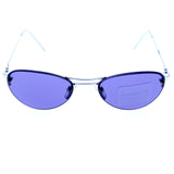 Liz Claiborne Semi-Rimless-Sunglasses Silver-Tone Frame/Purple Lens