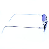 Liz Claiborne Semi-Rimless-Sunglasses Silver-Tone Frame/Purple Lens