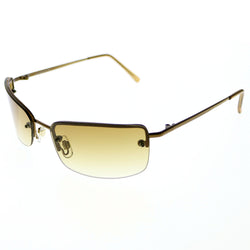 Liz Claiborne Style "Janet" Semi-Rimless-Sunglasses Bronze-Tone Frame/Brown Lens