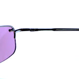 Liz Claiborne Style "Madison" Semi-Rimless-Sunglasses Silver-Tone Frame/Pink Lens