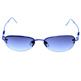 Liz Claiborne Semi-Rimless-Sunglasses Blue Frame/Blue Lens