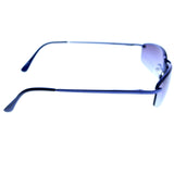 Liz Claiborne Style "Silverton" Semi-Rimless-Sunglasses Blue Frame/Blue Lens