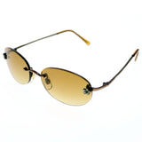 Outlook Floral Design Rimless-Sunglasses Bronze-Tone Frame/Brown Lens