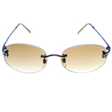 Outlook Floral Design Rimless-Sunglasses Bronze-Tone Frame/Brown Lens