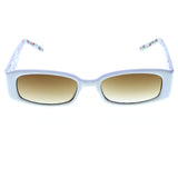 Liz Claiborne Style "Colette" Cherries Print Rectangle-Sunglasses White Frame & Brown Lens