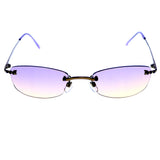 Liz Claiborne Rimless-Sunglasses Gold-Tone Frame/Purple Lens